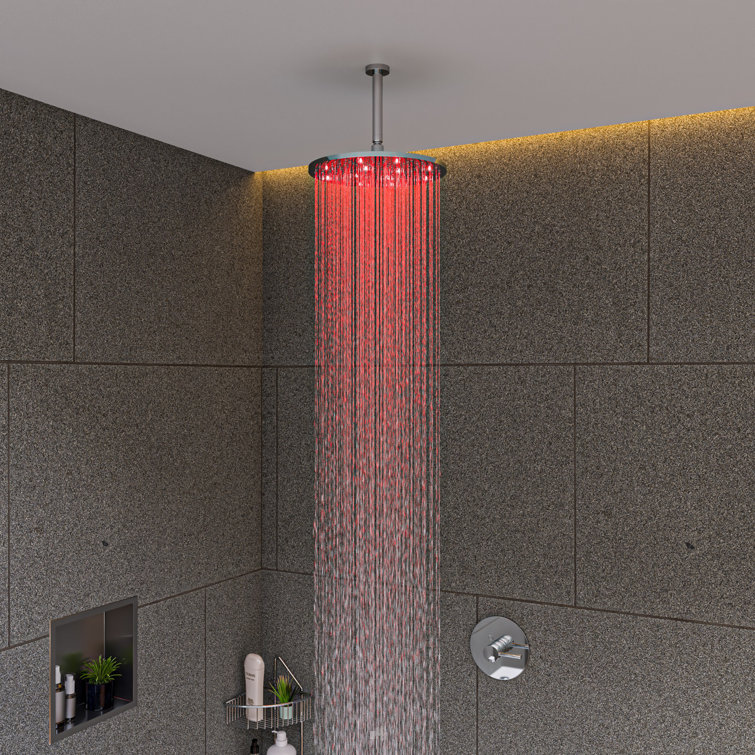 Polished Chrome Round Shower Mixer with Lever Handle