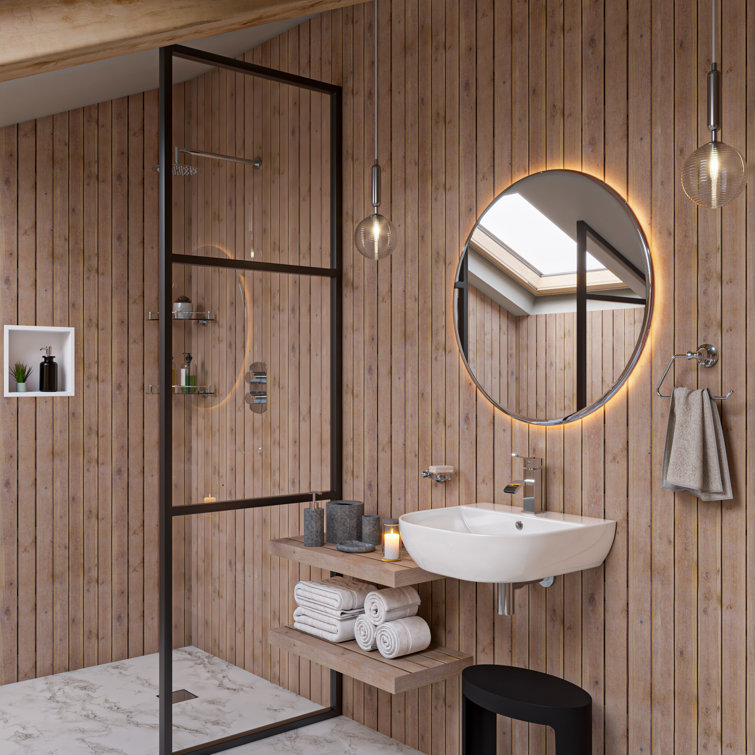Polished Chrome Wall-Mounted Round Knob Thermostatic Shower Mixer