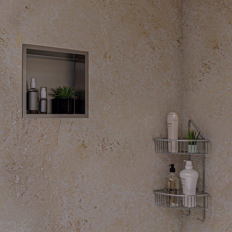 Polished Stainless Steel Square Wall Mount Shower Niche