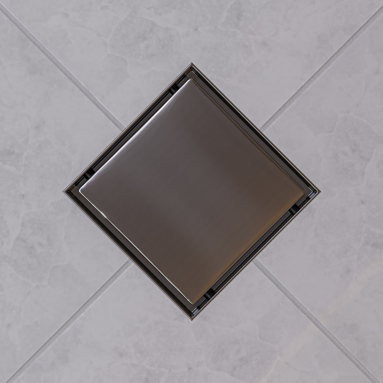 5.25'' Square Polished Stainless Steel Shower Drain