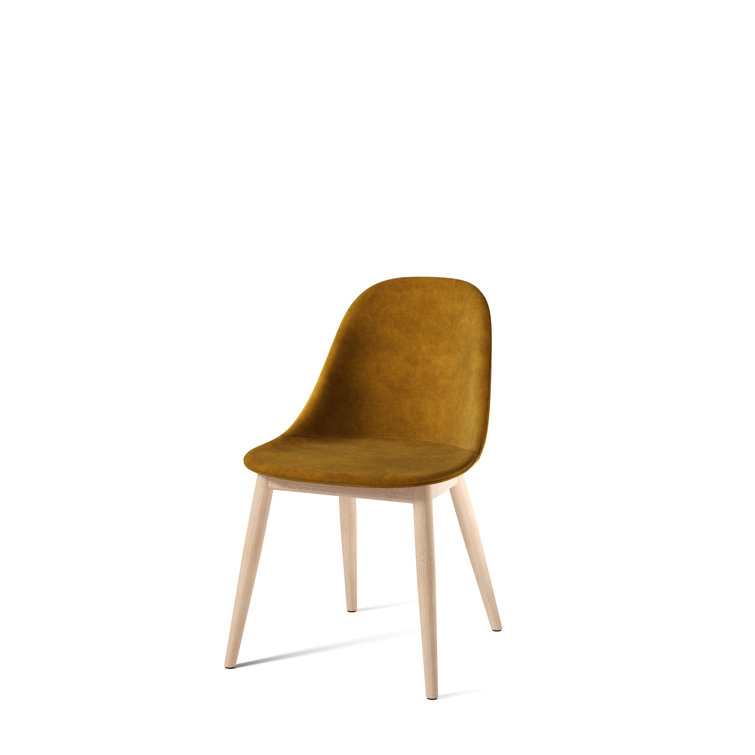 Black High-Back Wood Side Chair with Natural Legs