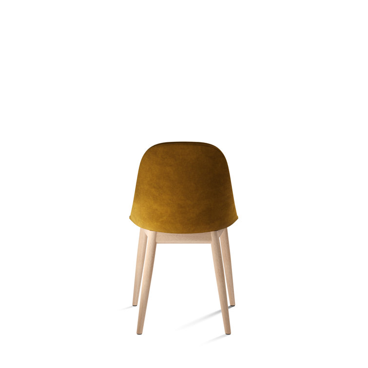 Black High-Back Wood Side Chair with Natural Legs