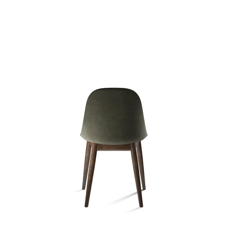 Black High-Back Wood Side Chair with Natural Legs