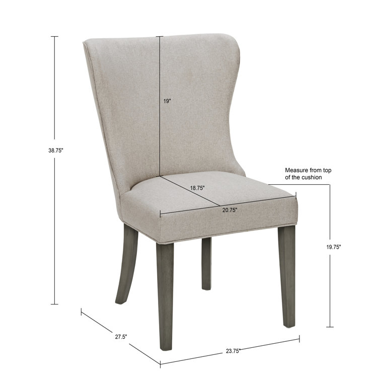 Helena Cream and Gray Upholstered Parsons Dining Chair