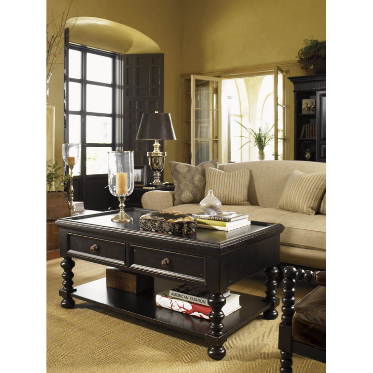 Traditional Brown Rectangular Wood Shelf Table with Storage