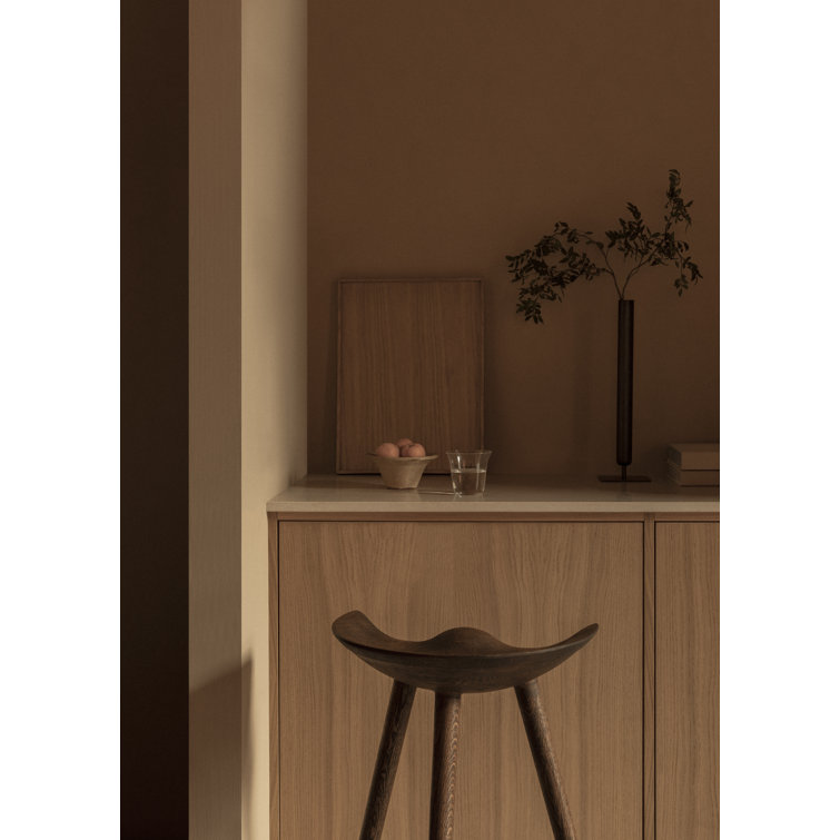 Tall Black Bronze-Plated Metal Table Vase