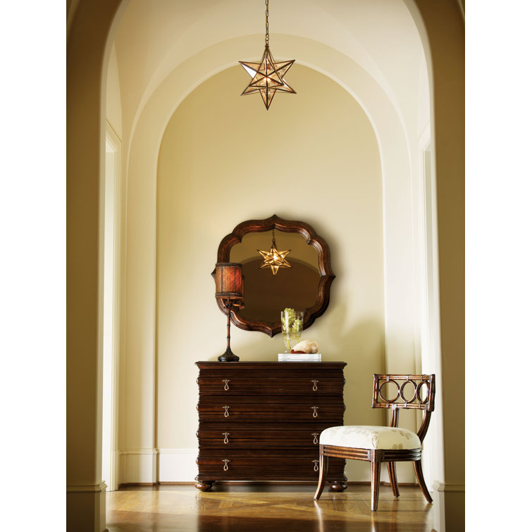 Elegant Ivory Coast Inspired 4-Drawer Brown Night Chest