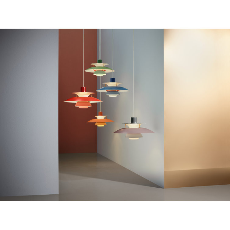 Blue Aluminum and Glass Mini Pendant Light