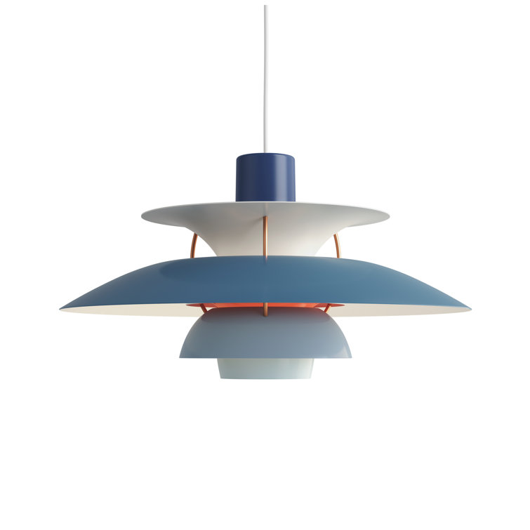 Blue Aluminum and Glass Mini Pendant Light