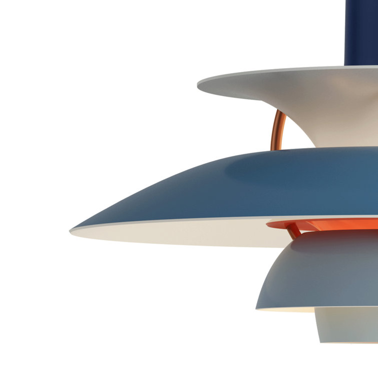 Blue Aluminum and Glass Mini Pendant Light