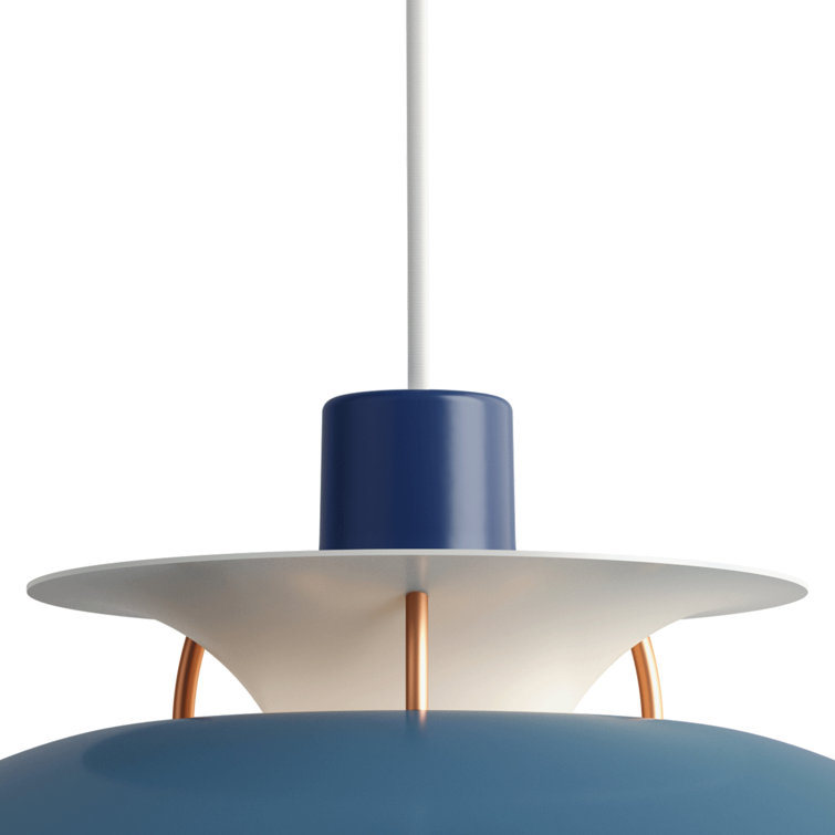 Blue Aluminum and Glass Mini Pendant Light