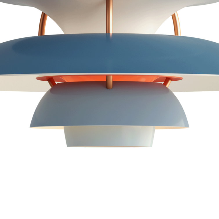 Blue Aluminum and Glass Mini Pendant Light