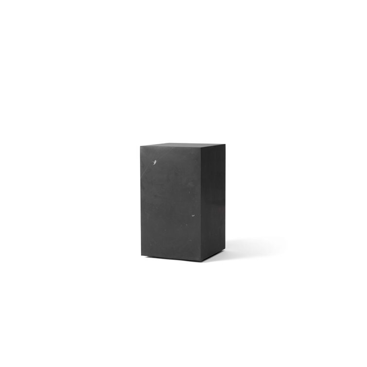 Cubic Black Marquina Marble Tall End Table
