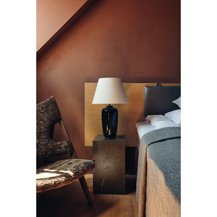 Cubic Black Marquina Marble Tall End Table