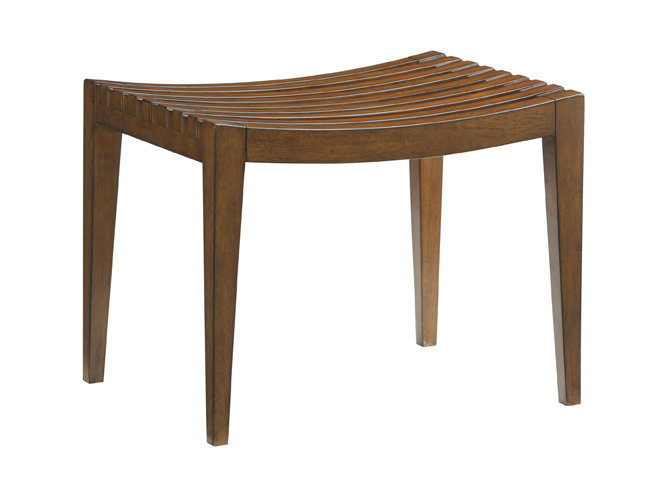 Zen Fusion Concave Slat Bench in Hickory Brown