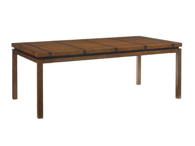 Marquesa Hickory and Walnut Inlay Extendable Dining Table