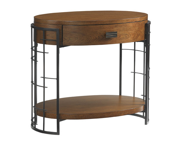 Brown Transitional 1-Drawer Wood Nightstand