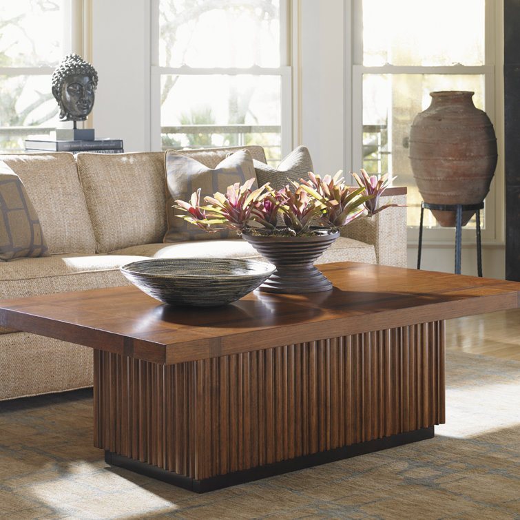 Transitional Brown Walnut Rectangular Cocktail Table