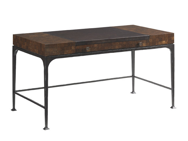 Island Fusion 56" Brown Home Office Desk with Drawer