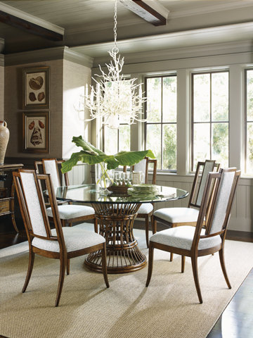 Ivory Slat-Back Transitional Wood Side Chair