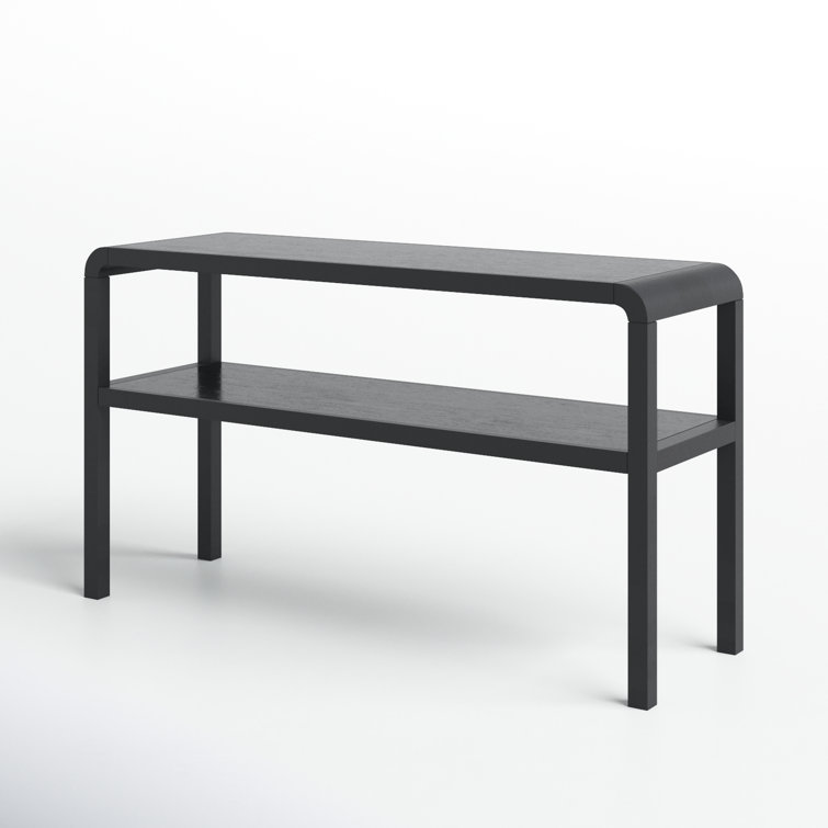 Omara Sleek Black Solid Wood 53'' Modern Console Table with Storage