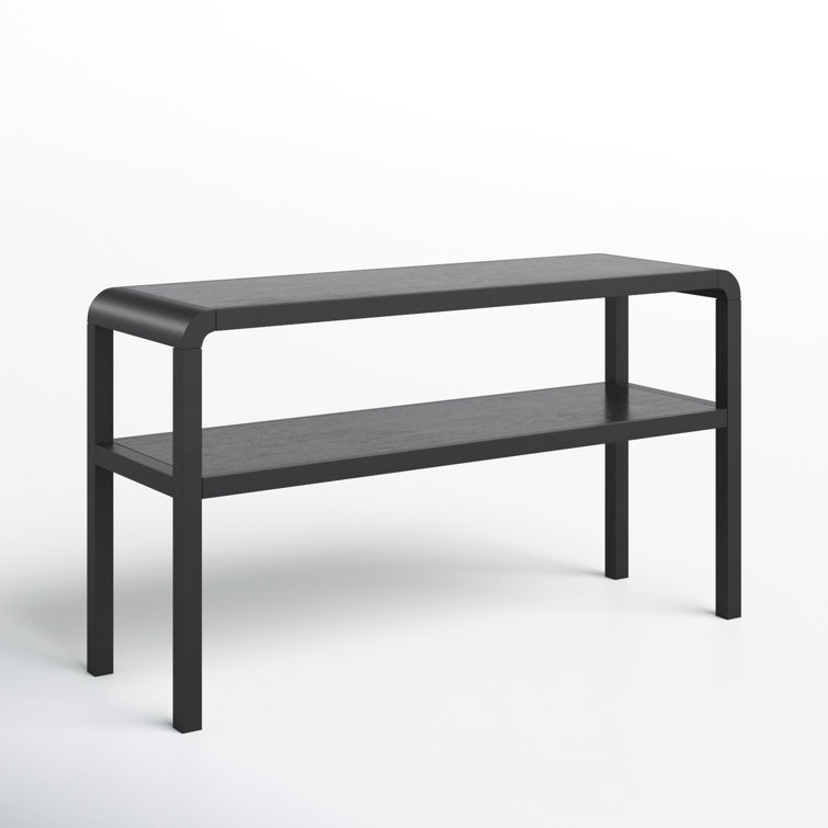 Omara Sleek Black Solid Wood 53'' Modern Console Table with Storage