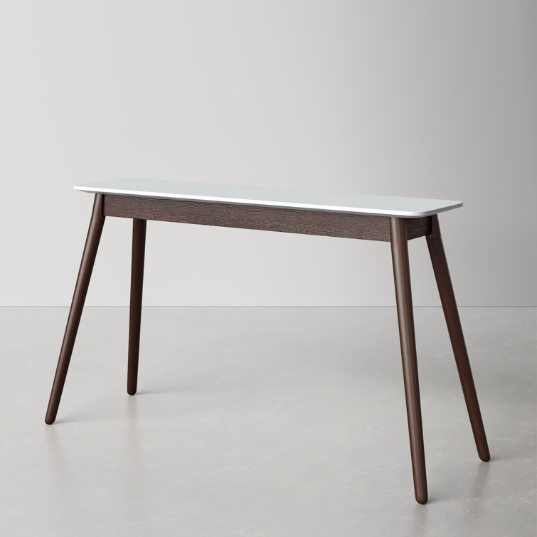 Vienna 47'' White and Brown Ash Wood Console Table