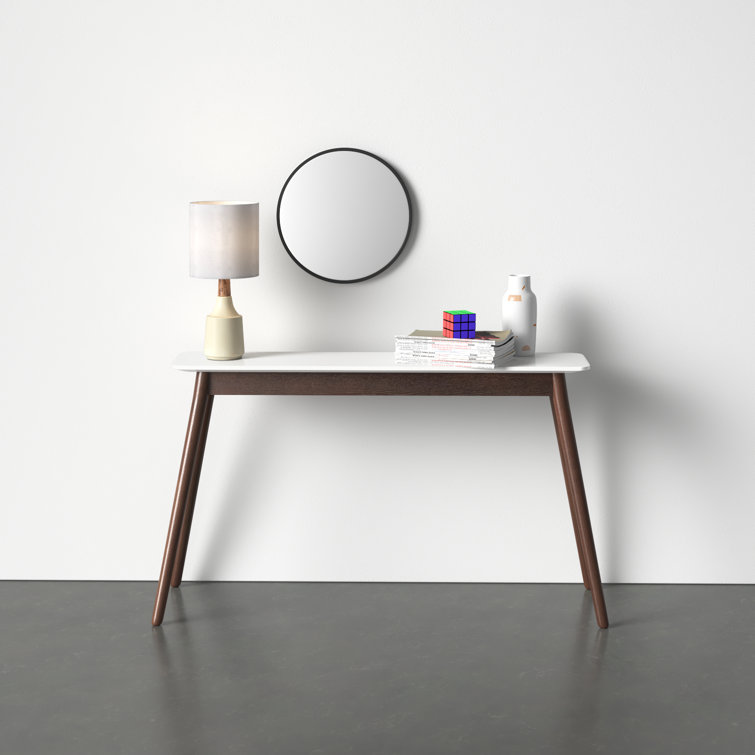 Vienna 47'' White and Brown Ash Wood Console Table