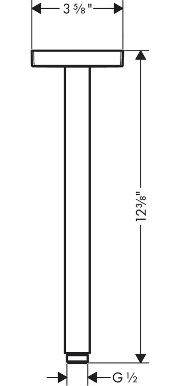 Matte Black 12" Ceiling Mount Shower Extension Pipe