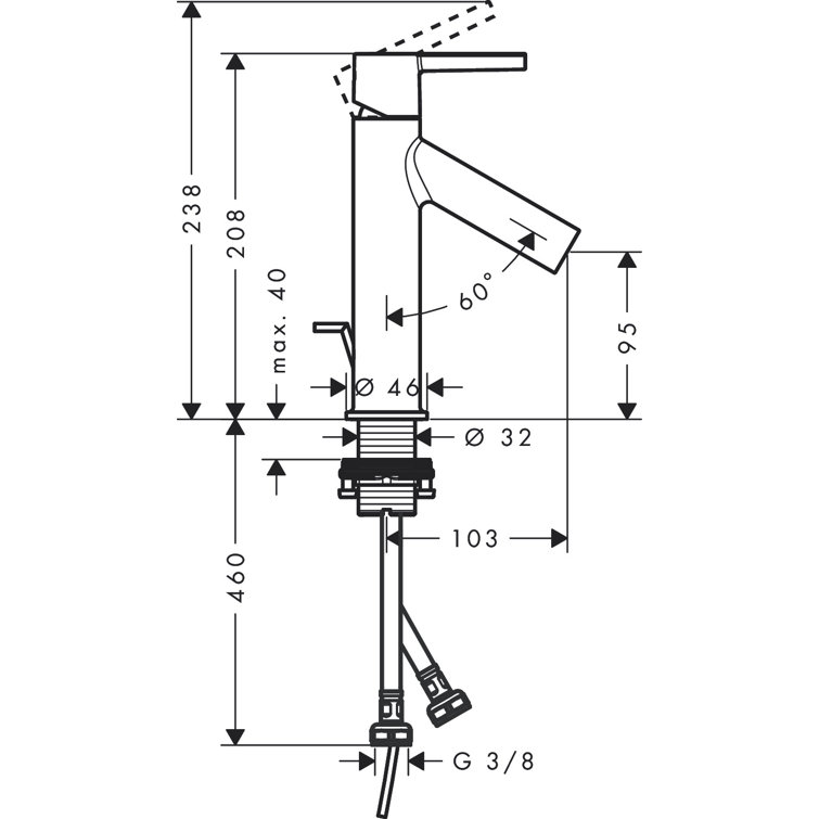 Brushed Black Chrome Single Hole Bathroom Faucet with Drain Assembly
