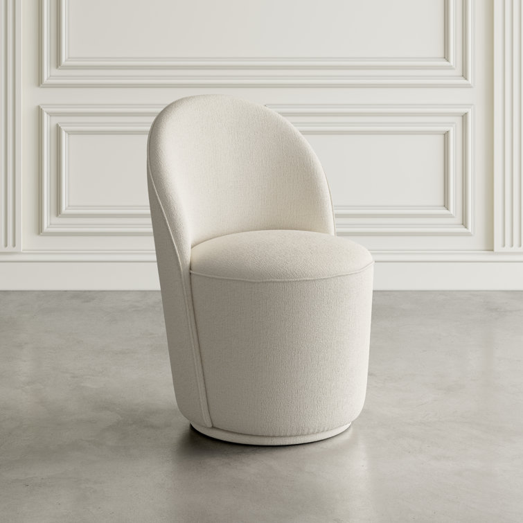 Natural Upholstered Swivel Parsons Side Chair Set