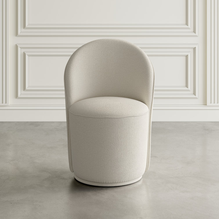 Natural Upholstered Swivel Parsons Side Chair Set