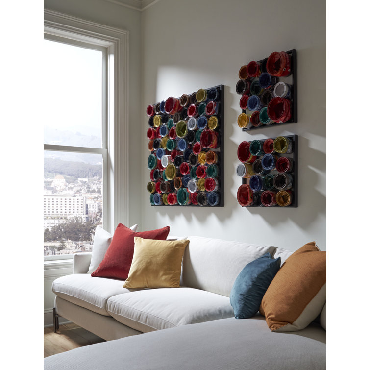 Large Multicolor Recycled Paint Can Wall Art