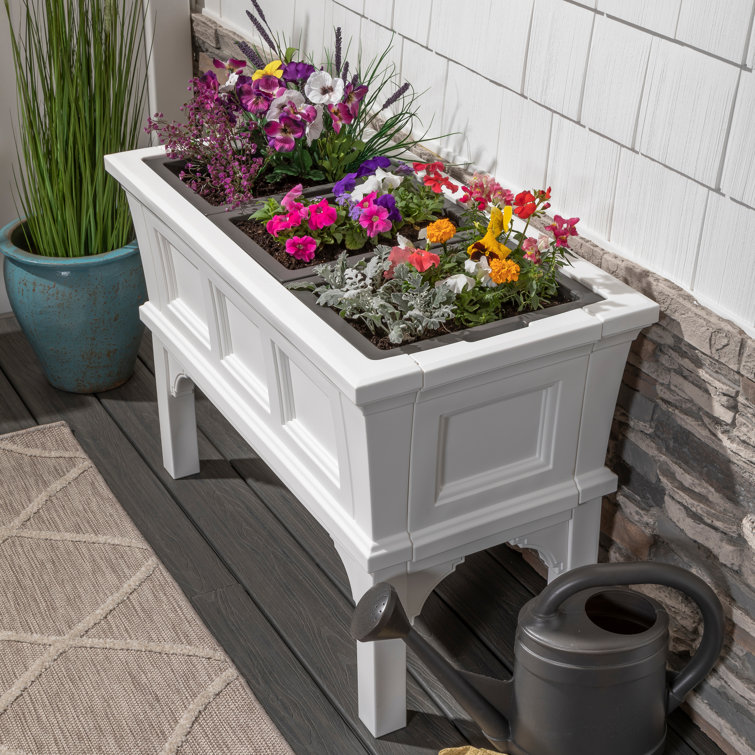 Classic White Raised Garden Planter Box for Outdoor & Indoor, 24"x39"