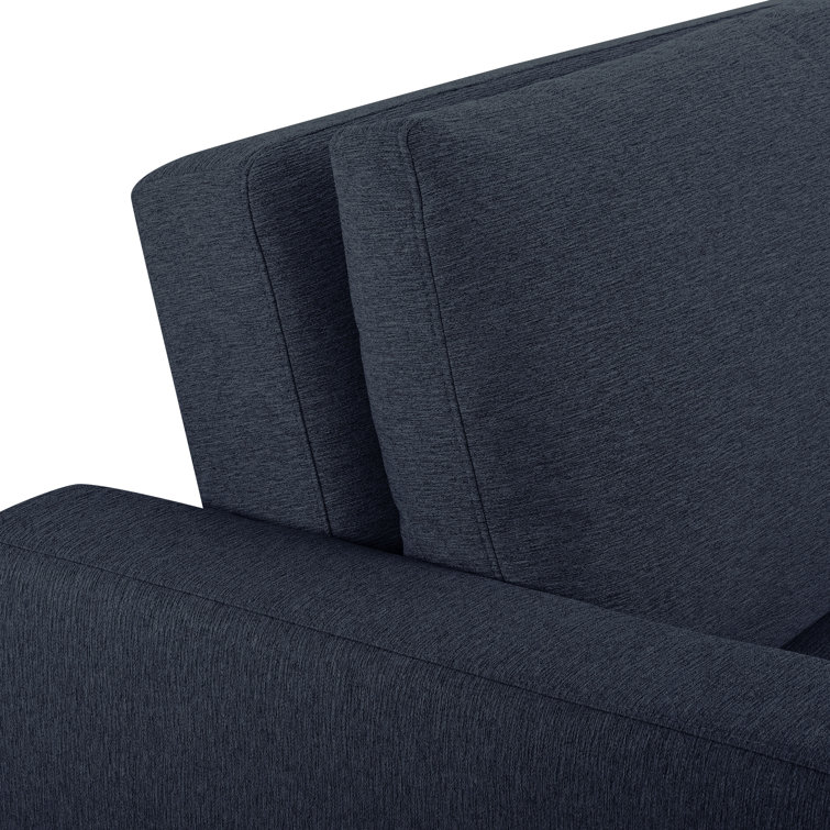 Navy Blue Fabric Full Size Convertible Sleeper Sofa