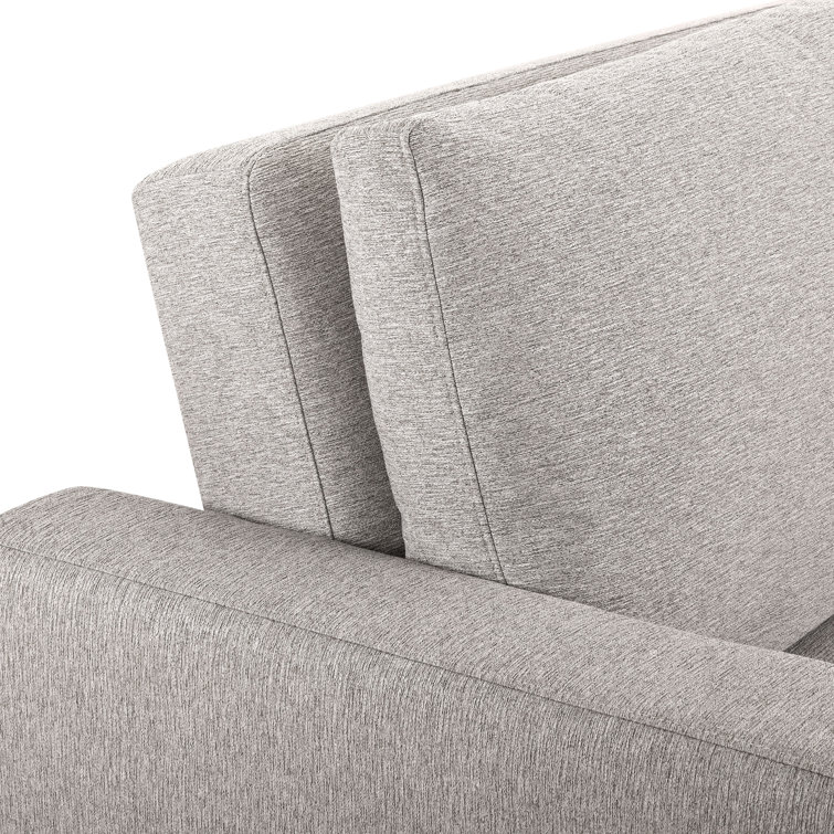 Light Gray Fabric Convertible Sleeper Sofa with Wooden Legs