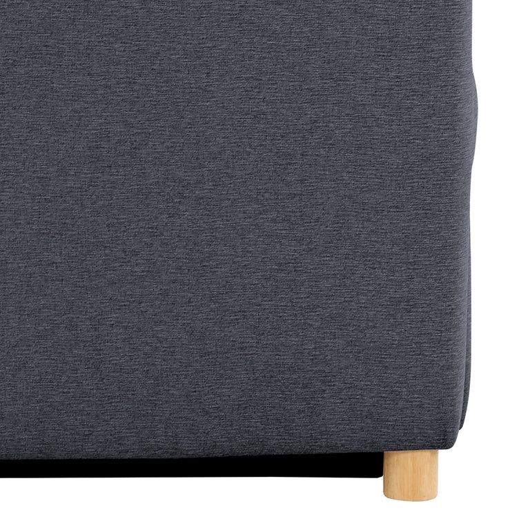 Navy Blue Convertible Sleeper Accent Chair with Wood Legs