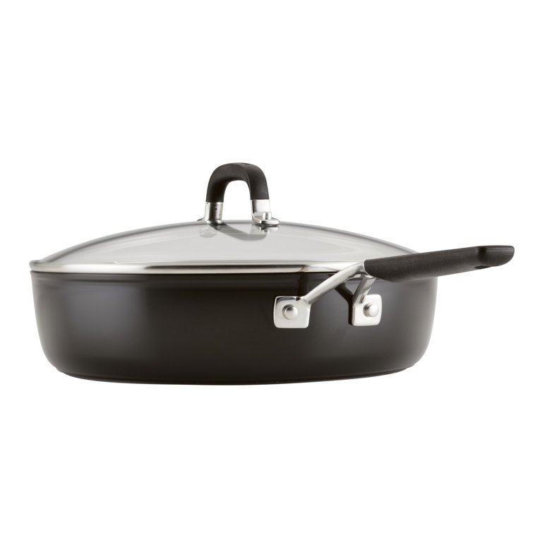 Onyx Black 5-Quart Nonstick Aluminum Saute Pan with Lid