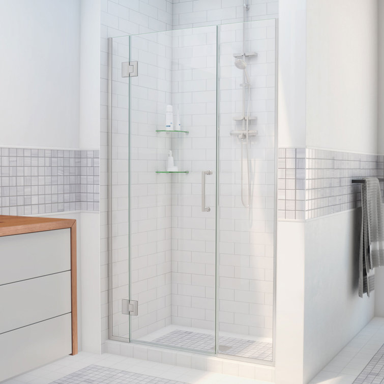 Unidoor-X 67" Frameless Clear Glass Hinged Shower Door