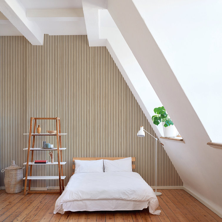 Blonde Reeded Wood Self-Adhesive Peel and Stick Wallpaper