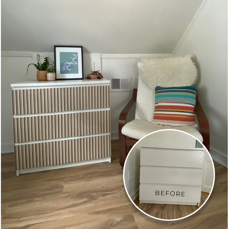 Blonde Reeded Wood Self-Adhesive Peel and Stick Wallpaper