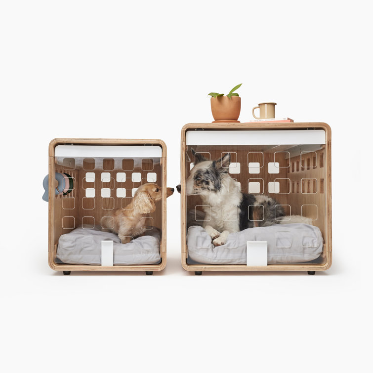 Small Signature Ash Bentwood Pet Crate Table