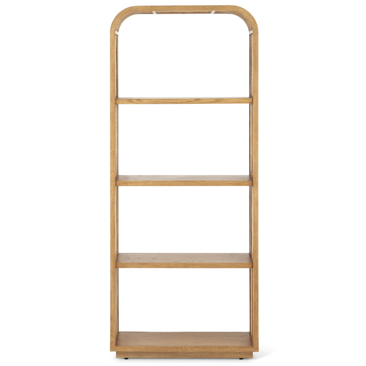 Anisa Natural Oak and Rattan Adjustable Etagere
