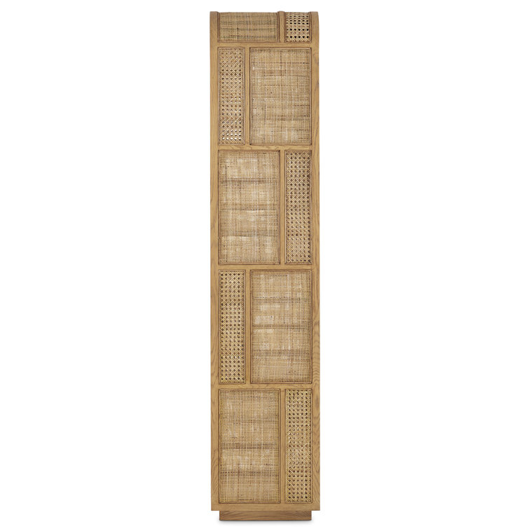 Anisa Natural Oak and Rattan Adjustable Etagere