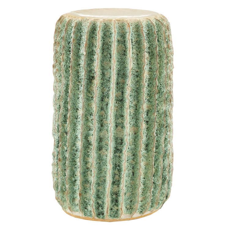 Moss Green Ceramic Round Accent Table