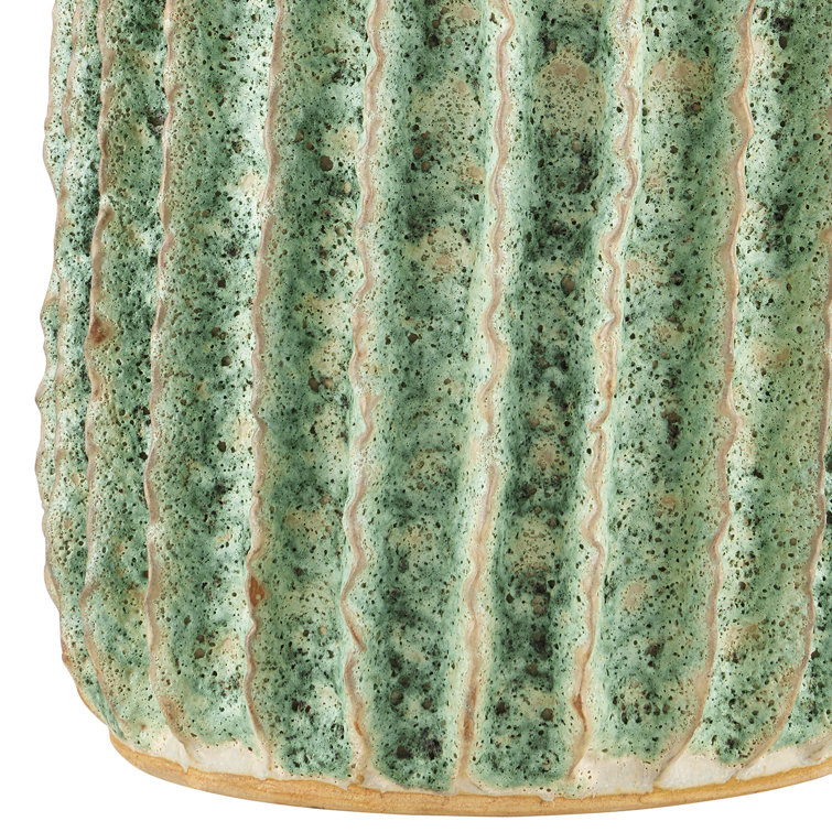 Moss Green Ceramic Round Accent Table