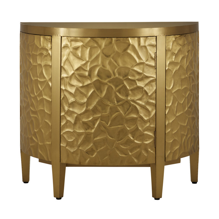 Auden Brass Demi-Lune Cabinet with Adjustable Shelving