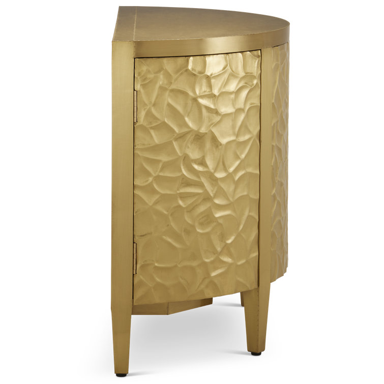 Auden Brass Demi-Lune Cabinet with Adjustable Shelving