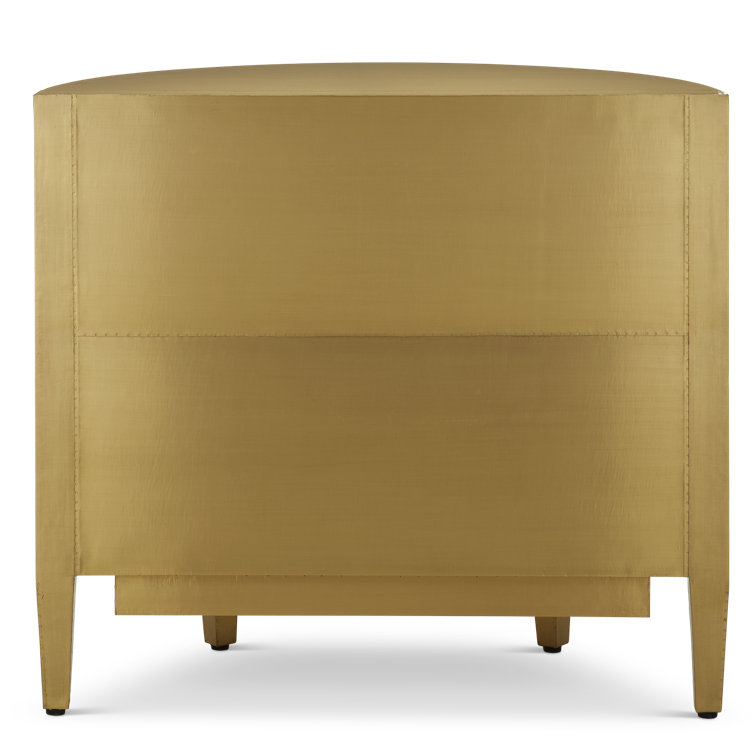 Auden Brass Demi-Lune Cabinet with Adjustable Shelving