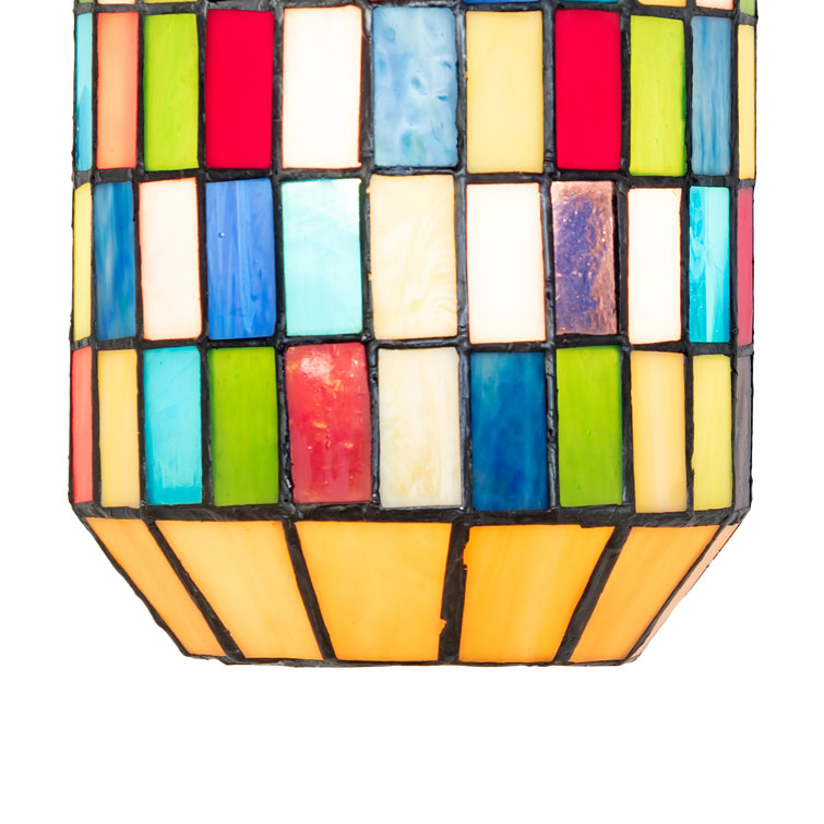 Craftsman Brown Stained Glass Lantern Wall Sconce